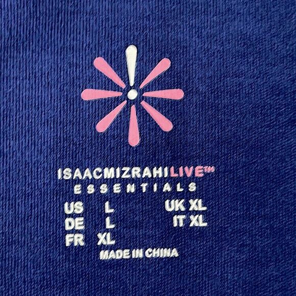 Isaac Mizrahi Navy Blue Tee Large Pima Cotton - Picture 10 of 12